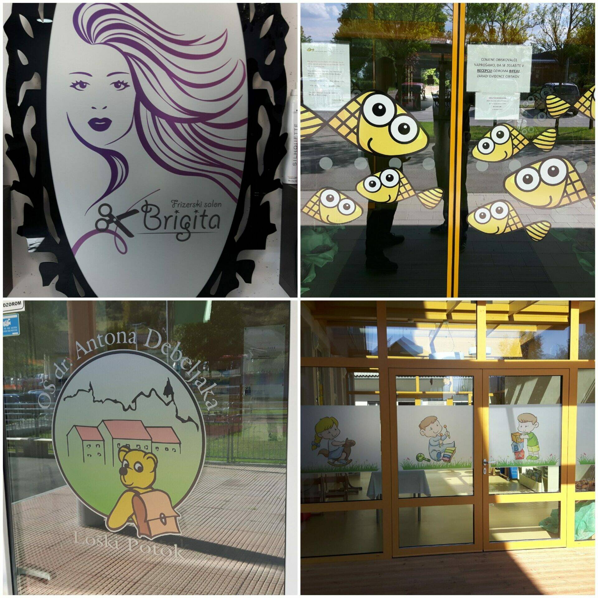 Nalepke na steklu otroci