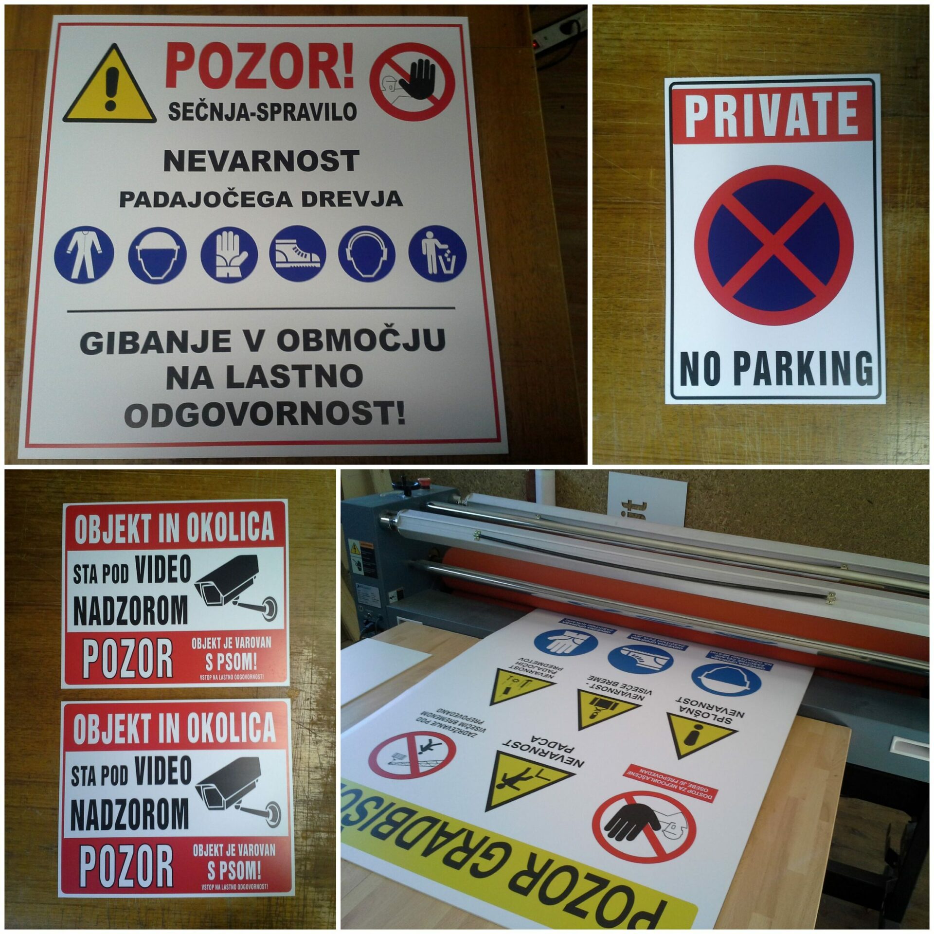 Opozorilna table objekt