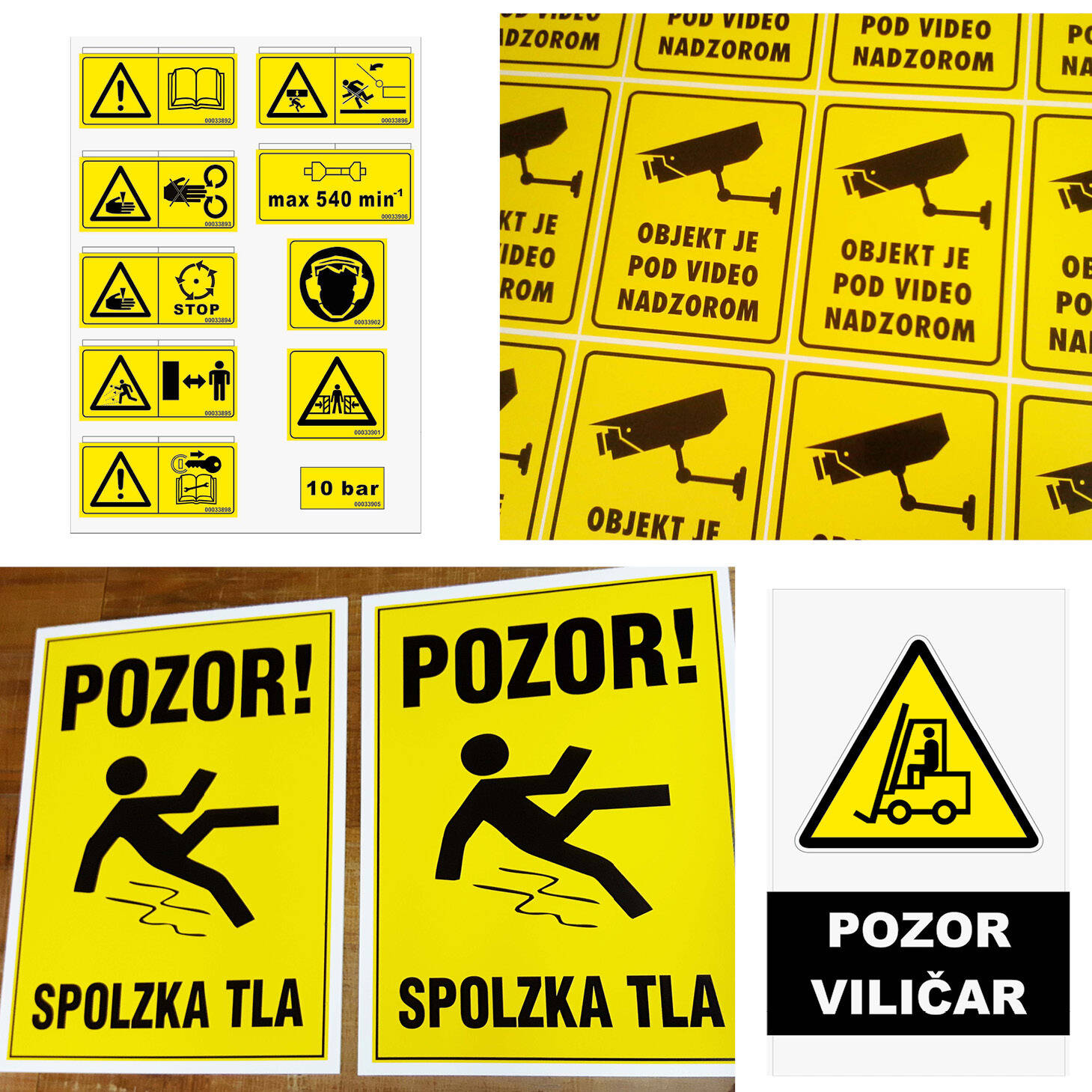 Opozorilne nalepke pozor