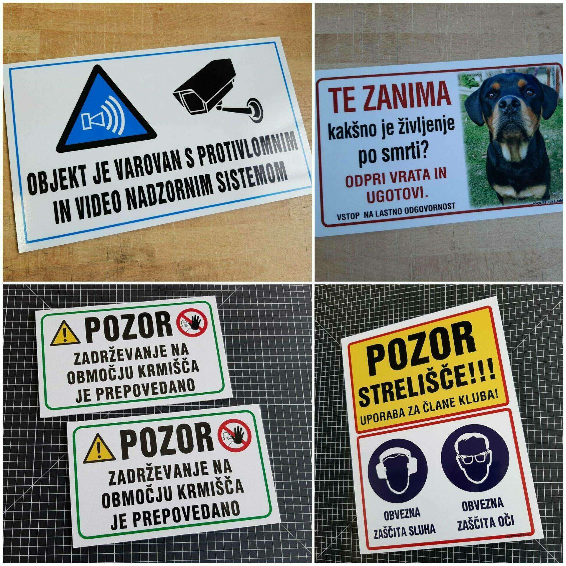 Opozorilne table po narocilu