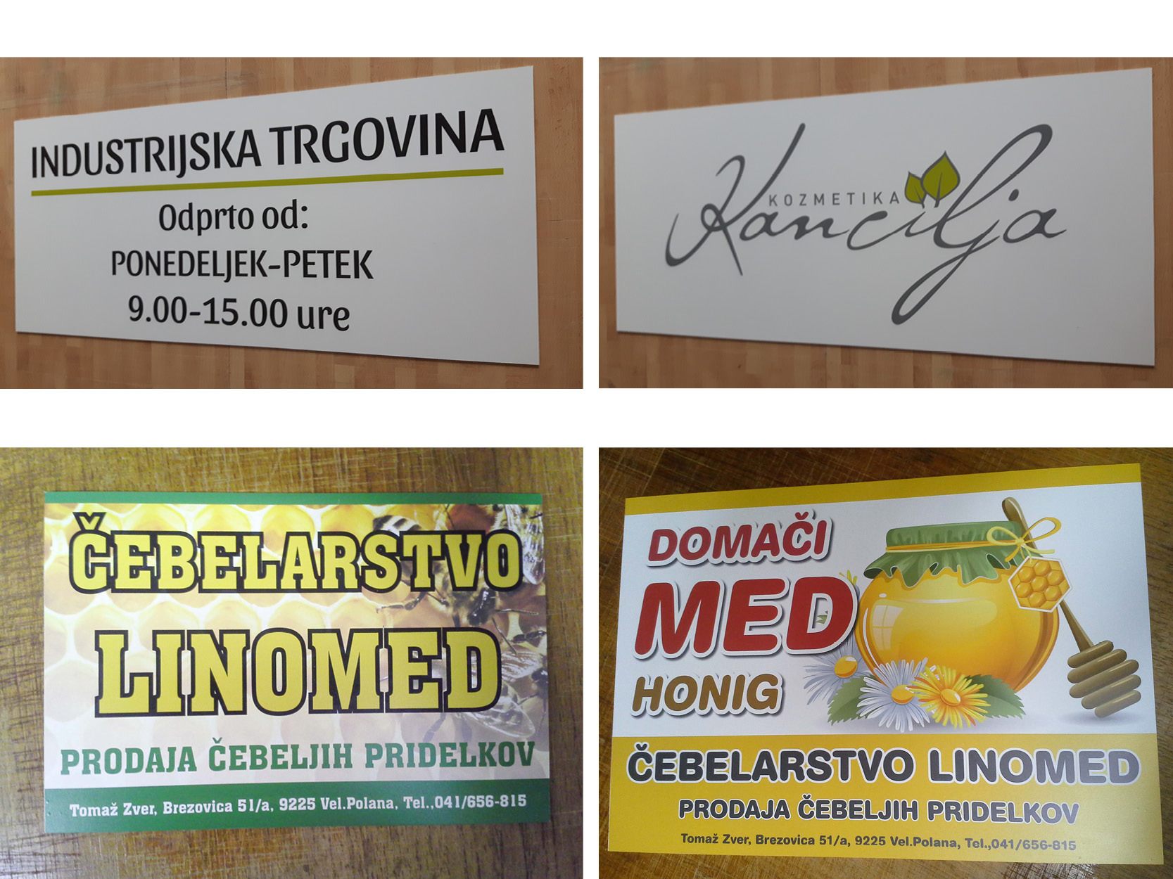 Reklamna tabla za cebelarstvo in trgovino